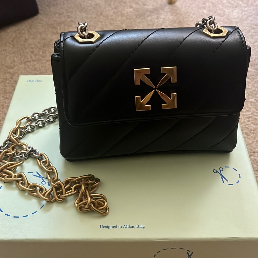 Off White jackhammer 17 black leather crossbody